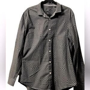 Armani Exchange Shirt Mens Xl Black and green color Button Down Long Sleeve